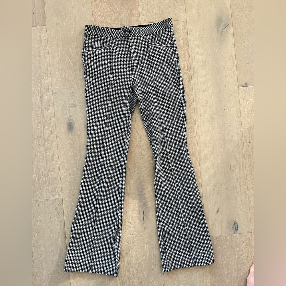 Anthropologie Black and White Checkered Trousers